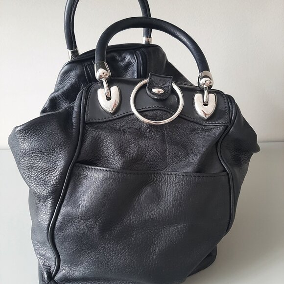 Amalfi - Black Leather Handbag - Picture 5 of 13